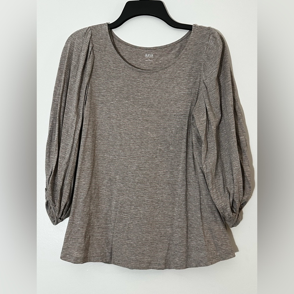 a.n.a Heather Gray & pink  3/4 Sleeve Top sz SM